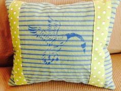 Stenciled Pillow - Goose (front)